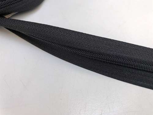 Lynlås i metermål - sort, 4 mm